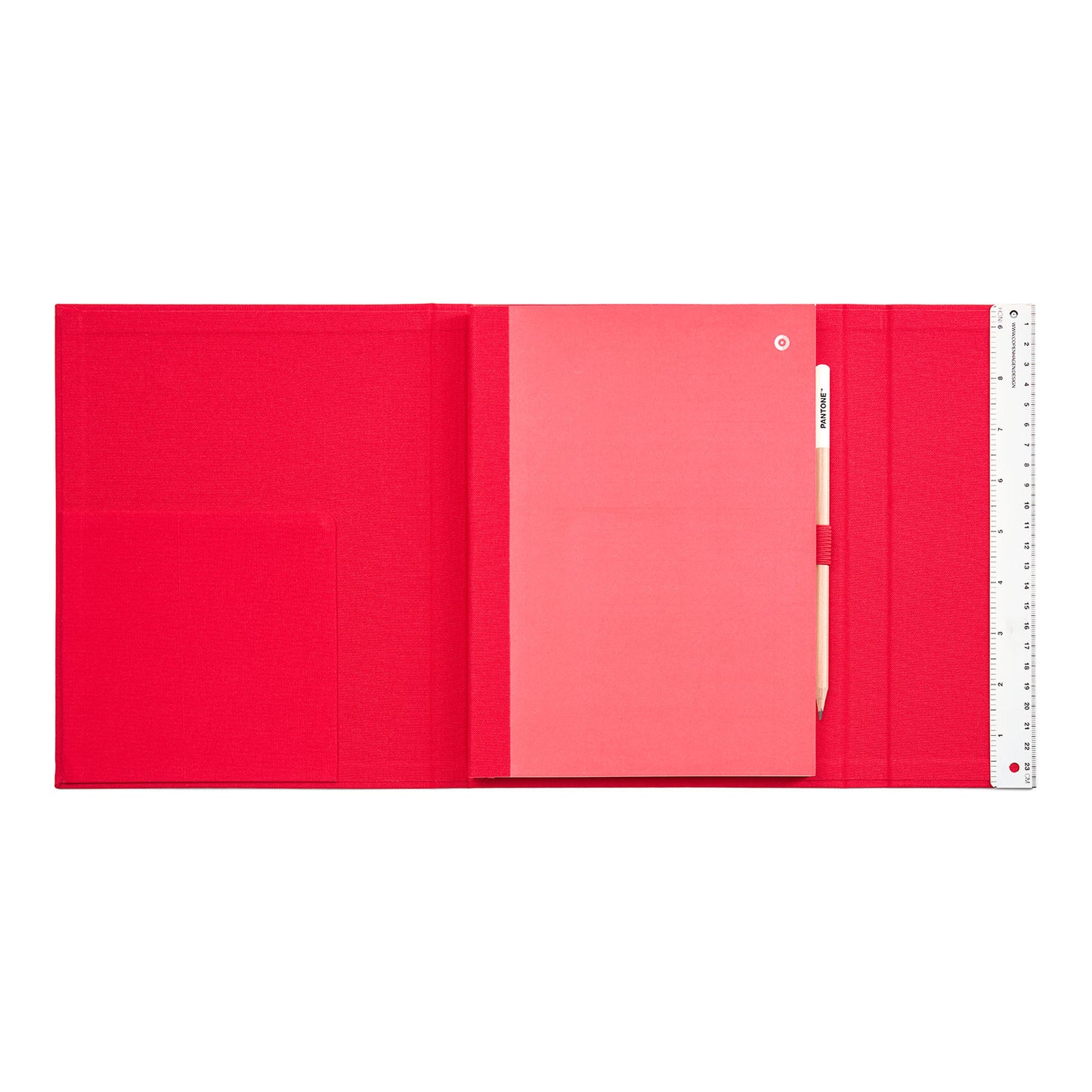 PANTONE NEW NOTEBOOK WITH PENCIL /Lined - Red 18-1763