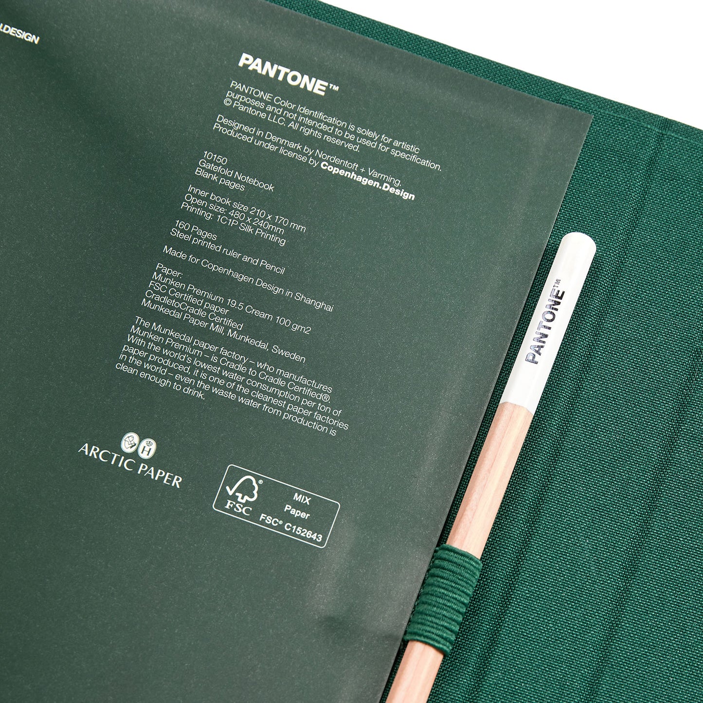 PANTONE NEW NOTEBOOK WITH PENCIL /Lined - Dark Green 19-5232