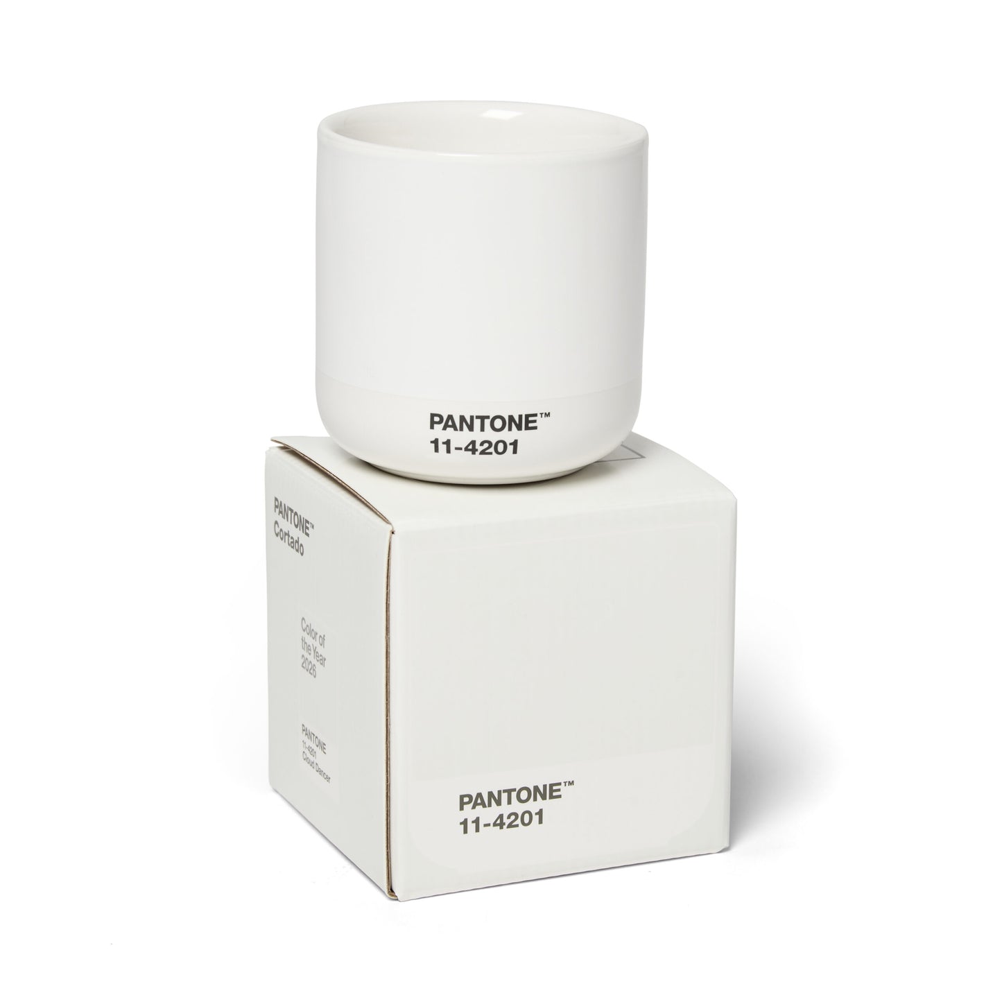 PANTONE CORTADO THERMO CUP – COLOR OF THE YEAR 2026 – PANTONE 11-4201 – CLOUD DANCER