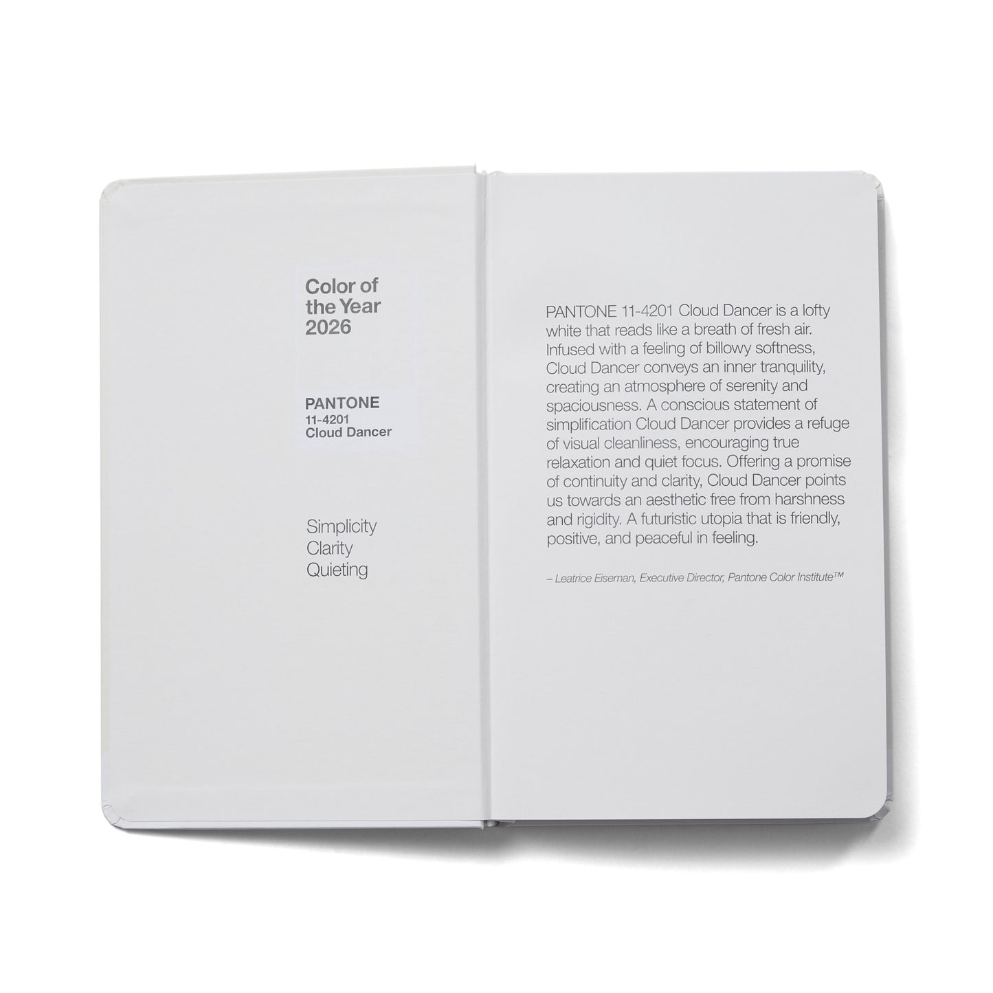 PANTONE Notebook small lined – COLOR OF THE YEAR 2026 – PANTONE 11-4201 – CLOUD DANCER