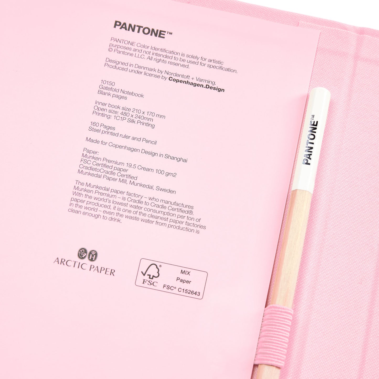 PANTONE NEW NOTEBOOK WITH PENCIL /Lined - Light Pink 13-2006