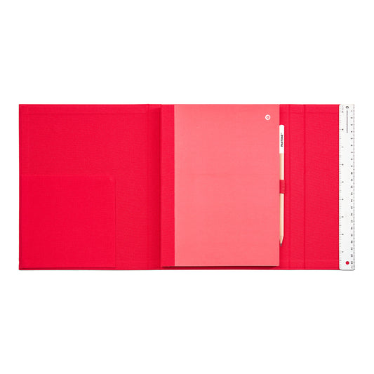 PANTONE NEW NOTEBOOK WITH PENCIL /unlined - Red 18-1763