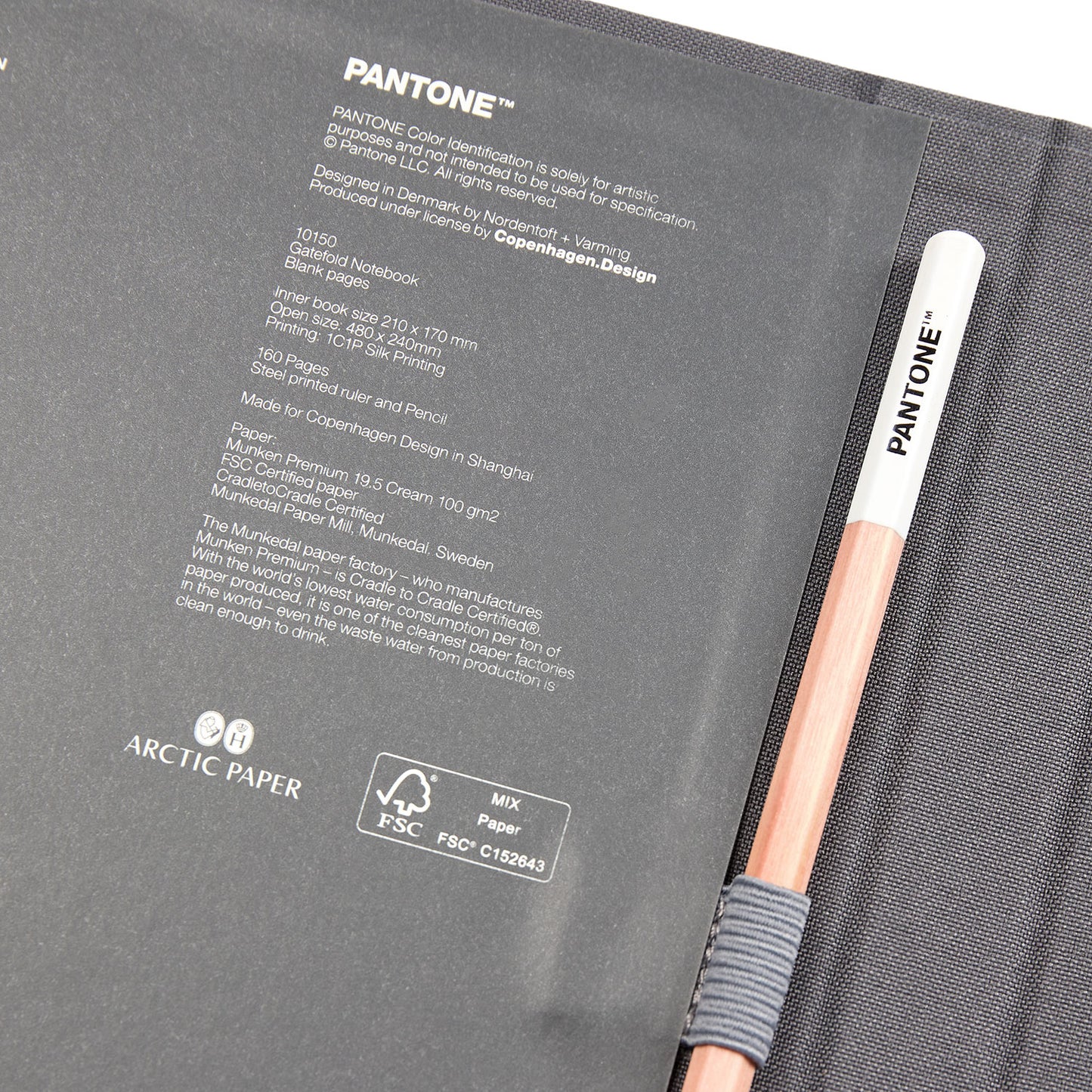 PANTONE NEW NOTEBOOK WITH PENCIL /unlined - Grey 19-0203