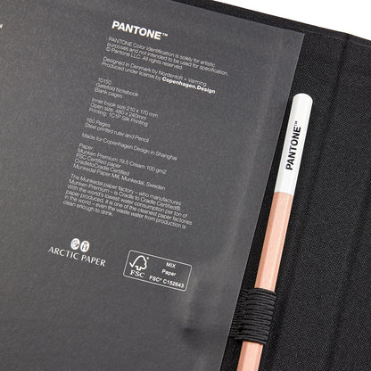 PANTONE NEW NOTEBOOK WITH PENCIL /unlined - Black 19-4007