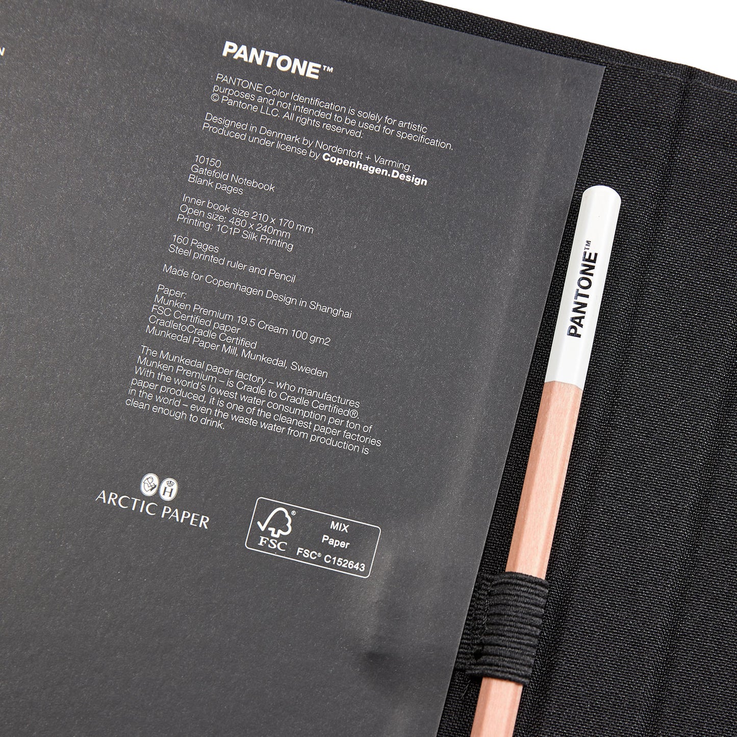 PANTONE NEW NOTEBOOK WITH PENCIL /Lined - Black 19-4007