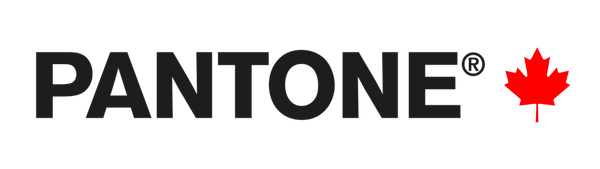 Pantone logo with a red maple leaf on a white background